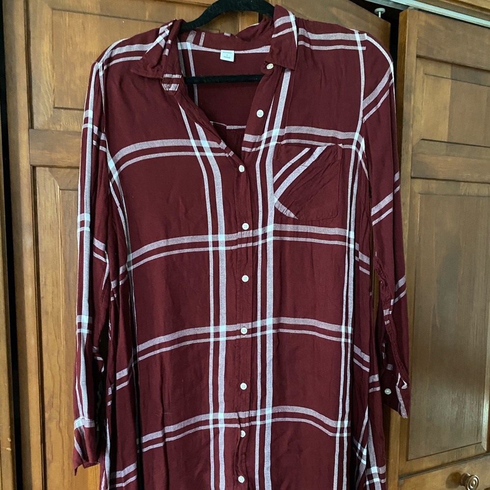 Old navy red flannel dress